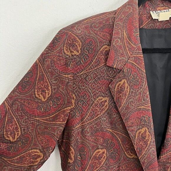Michael & Company Womens Vintage Paisley Floral Jacket Blazer Jacket Size Small - Picture 11 of 12